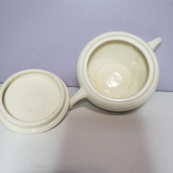 Sugar Bowl w Lid Wheat Pattern Gold Gild Handles Creme / Off White ( 2.25 ×7" ) - Picture 12 of 15